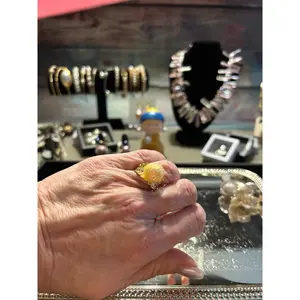 Golden dragon scale in gold setting ring