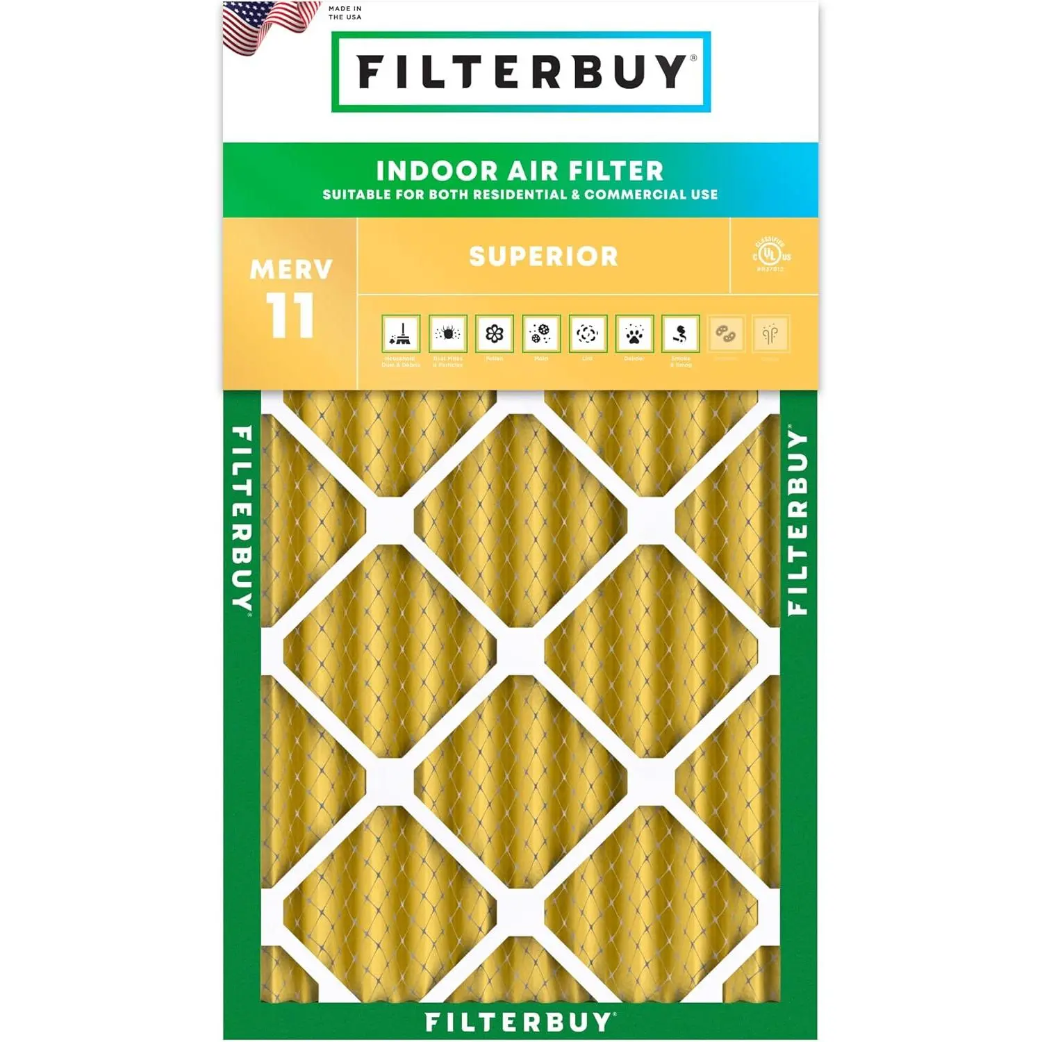 Filterbuy 13x24x4 Durable Replacement Air Filter (1-Pack), Pleated MERV 11 Allergen Defense for HVAC AC Furnace (Actual Size: 13.00x24.00x4.00 in)
