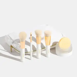 Ogee The Brush Bundle - Limited Edition Complexion-Perfecting Tools for Flawless Finish Vegan with Certified Organic Brush Cleanser