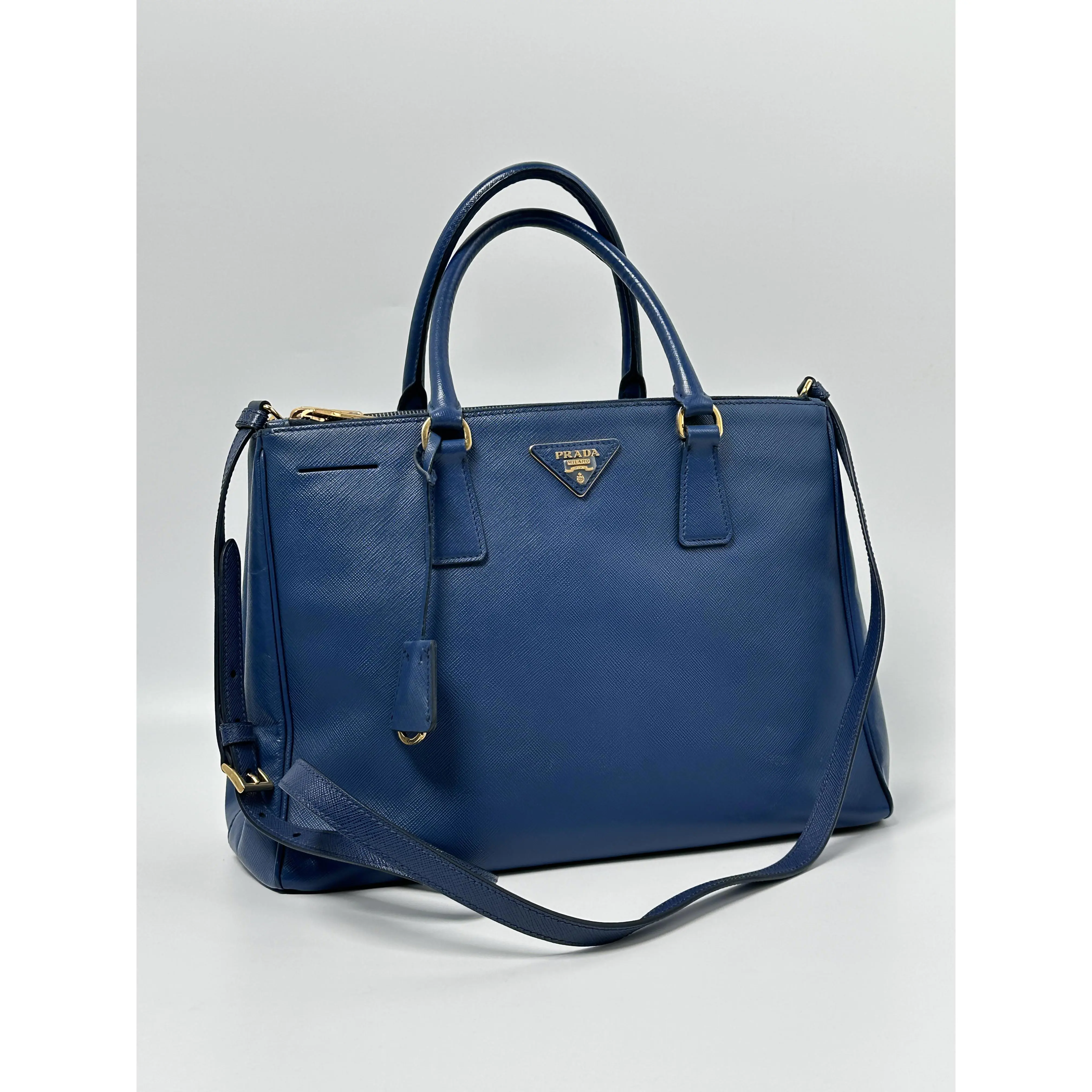 Pre-owned PRADA leather Crossbody Bags Galleria Saffiano Lux Double Zip Tote / Crossbody Bag ZS040PR