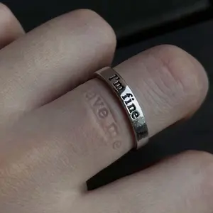 Save Me Ring, Unisex Couple Ring, Open Ring, Niche Personalized Engraved Ring