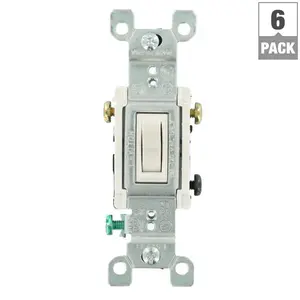 15 Amp 3-Way Toggle Switch, White (6-Pack) 1453-2WM
