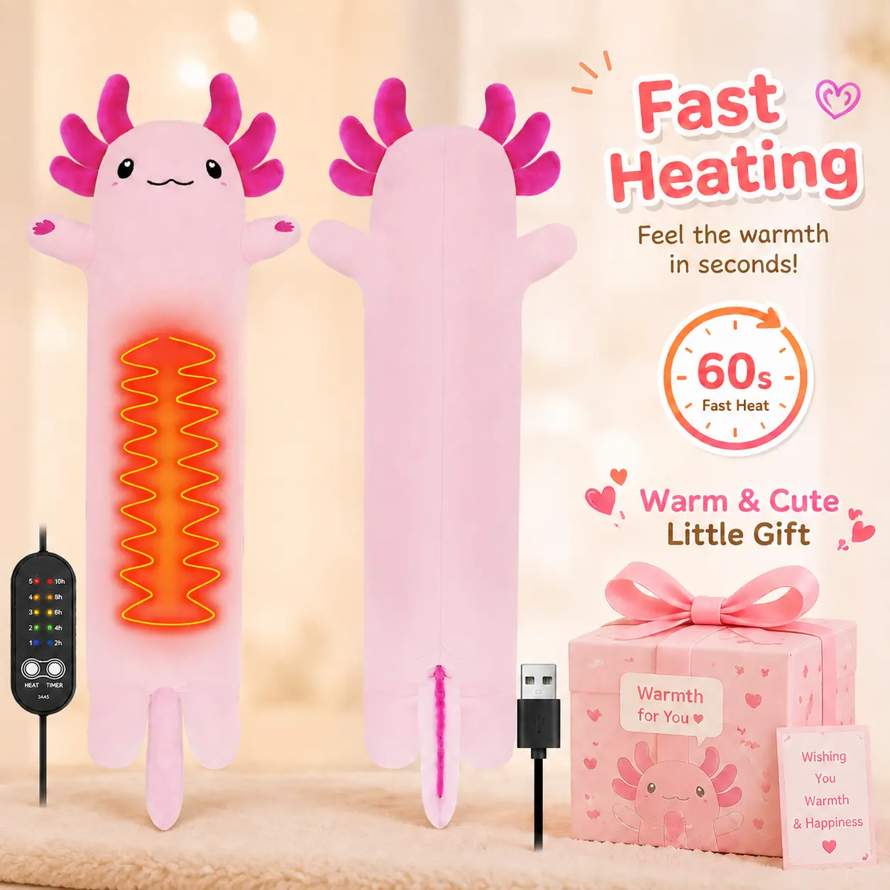 Cute Cat USB Heating Plush Toy｜Cozy Christmas & Birthday Gift Holiday Gift For Women/Girls/Kids (Perfect For Birthday/Easter/Christmas!