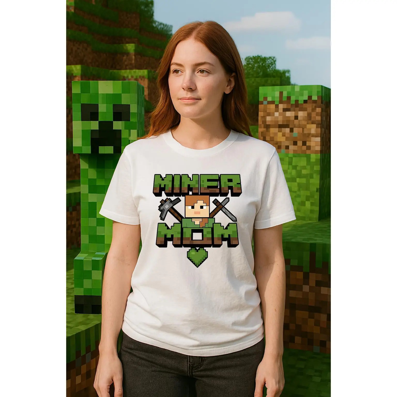Miner Mom Minecraft Shirt – Funny Pixel Gaming Design for Cool Gamer Moms – Mother's Day Gift for Minecraft Loving Mama