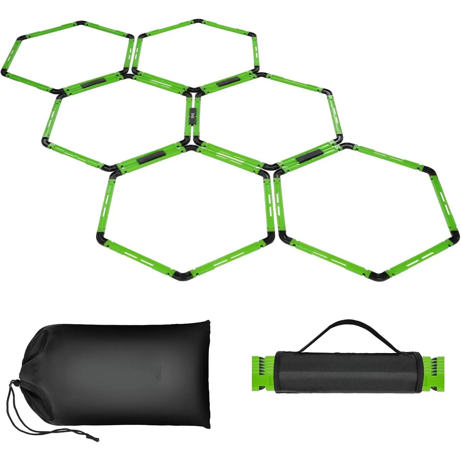 Hex Agility Rings Speed Rings with Carrying Bag 6 Set Portable Hexagon Rings, Agility Ladder for Agility Footwork Training