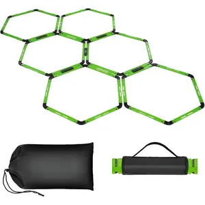 Hex Agility Rings Speed Rings with Carrying Bag 6 Set Portable Hexagon Rings, Agility Ladder for Agility Footwork Training