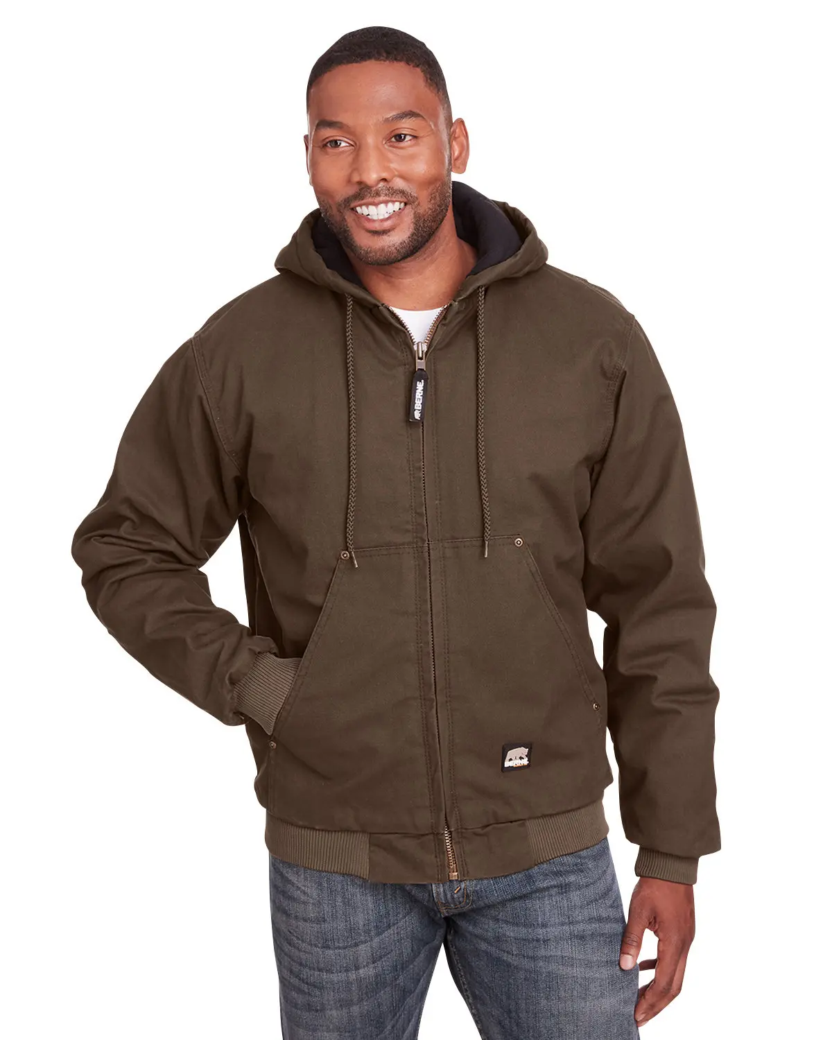 Berne Men's Highland Washed Cotton Duck Hooded Jacket Menswear Coats