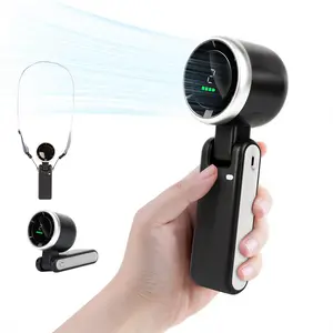 3-in-1 Rechargeable Handheld Fan, Air Turbo Cooling, 5-Speed Adjustable Wind, 4000mAh Long-Lasting Battery, Up to 10 Hours Runtime, Portable Personal Fan for Travel, Office, Father’s Day Gift