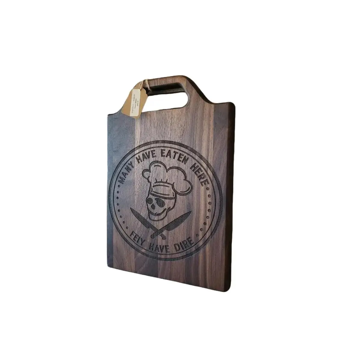 Engraved Black Walnut Wood Cutting Board - Kitchen Essential, Personalized Craftsmanship, 8x11x¾in Handcrafted Quality, Functional Handle, Ideal for Chopping, Gifting