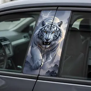 White tiger Personalized Car B-pillar Sticker Vinyl Waterproof Car Door Trim Sticker Decoration Truck Decals Accessory