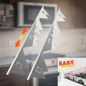Stainless Steel Stove Gap Covers Set of 4, Adjustable Length 13.8 to 27.5 Inches, Heat Resistant Decorative Spacers for Kitchen Countertops