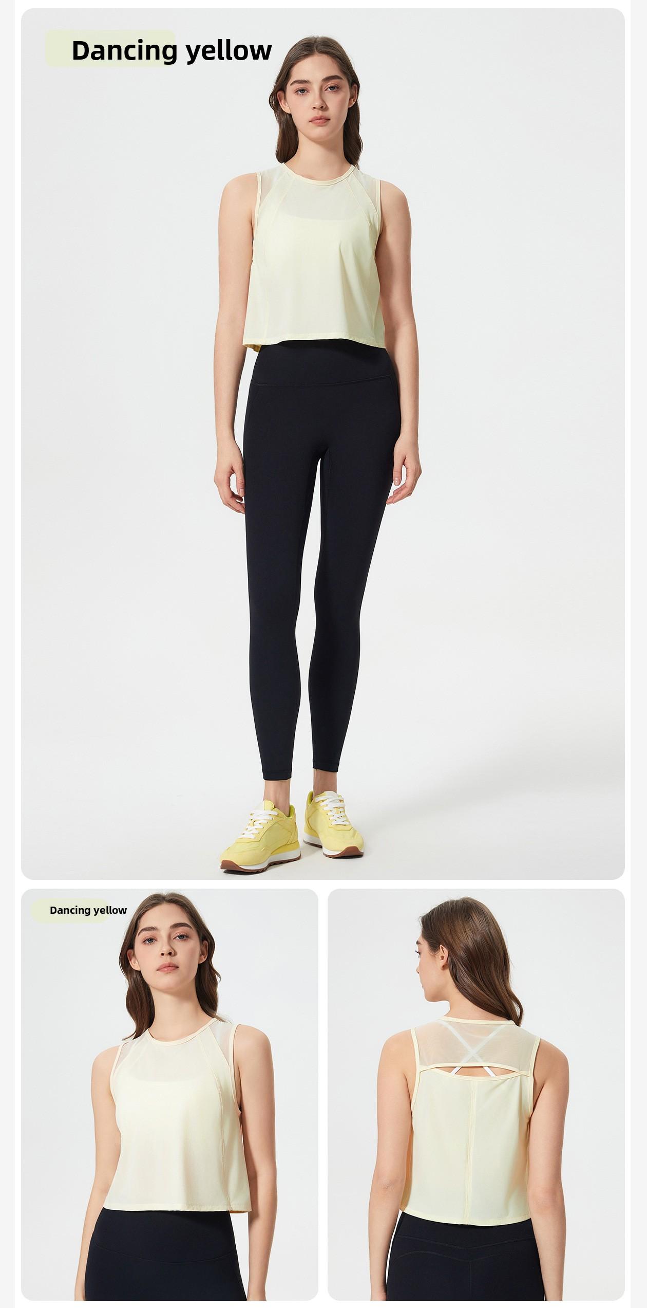 New Sleeveless Crop Tank Top, Sexy Hollow Out Design, Quick-Dry Breathable Yoga & Sports Casual Wear