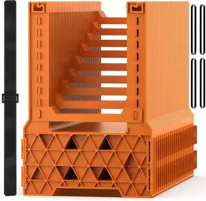 RV Sewer Hose Support 20FT, Blaze Orange RV Sewer Support with Adjustable Height Design, Secure Rubber Band and Carry Strap, Quick Setup and Collapse for Campers Travel  and Motorhome