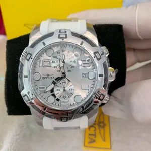 INVICTA CHRONOGRAPH WATCH WHITE / SILVER /50MM / ALTA CALIDAD / EXCLUSIVO /QUARTZ /
