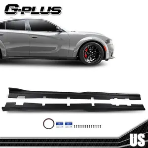 Fit For 2015-2023 Dodge Charger Side Skirts Rocker Panel Body Kit Matte Black