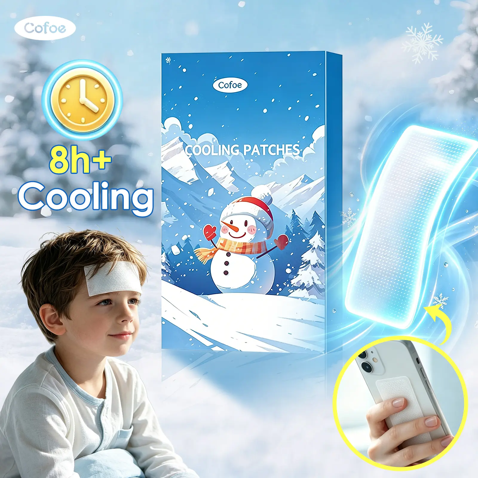 Transparent Gel Cooling Patches Long Lasting Physical Heat Relief Gentle Safe Summer Outdoor Portable Cooling Sticker for Daily Heat Prevention