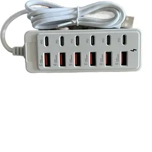 10-Port USB Charging Station Hub Fast Charger with USB-C PD & USB-A Multi Device Charging Dock for Phone Tablet iPad