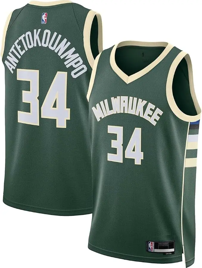 Giannis Antetokounmpo Milwaukee Bucks NBA Kids Youth 8-20 Green Icon Edition Swingman Jersey