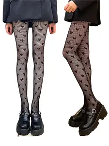 2Pcs Women’s Ultra Stretchable Pantyhose Hollow Floral Patterned Lace Stockings Fishnet Tights Plus Size