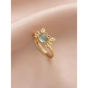 Exquisite Mini Cute Crab Adjustable Personalized Ring Women's Party Holiday Gift Jewelry Accessories