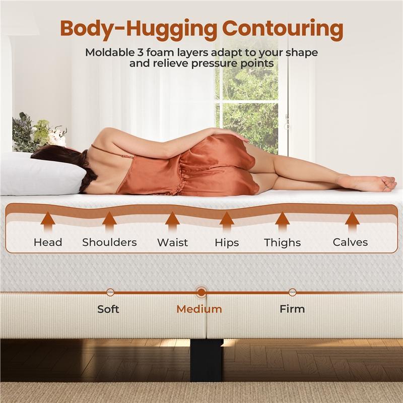 10 Inch Hybrid Mattress in a Box – Memory Foam & Springs, Medium Firm, Cooling Gel, Lumbar Support for Back Pain Relief & Guest Rooms 10 Inch Hybrid Mattress in a Box – Memory Foam & Springs, Medium Firm, Cooling Gel, Lumbar Support for Back Pain Relief & Guest Rooms