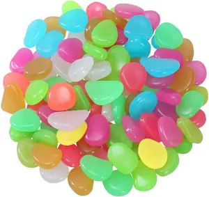 100Pcs Luminous Stones Glow in The Dark Garden Pebbles Rocks for Home