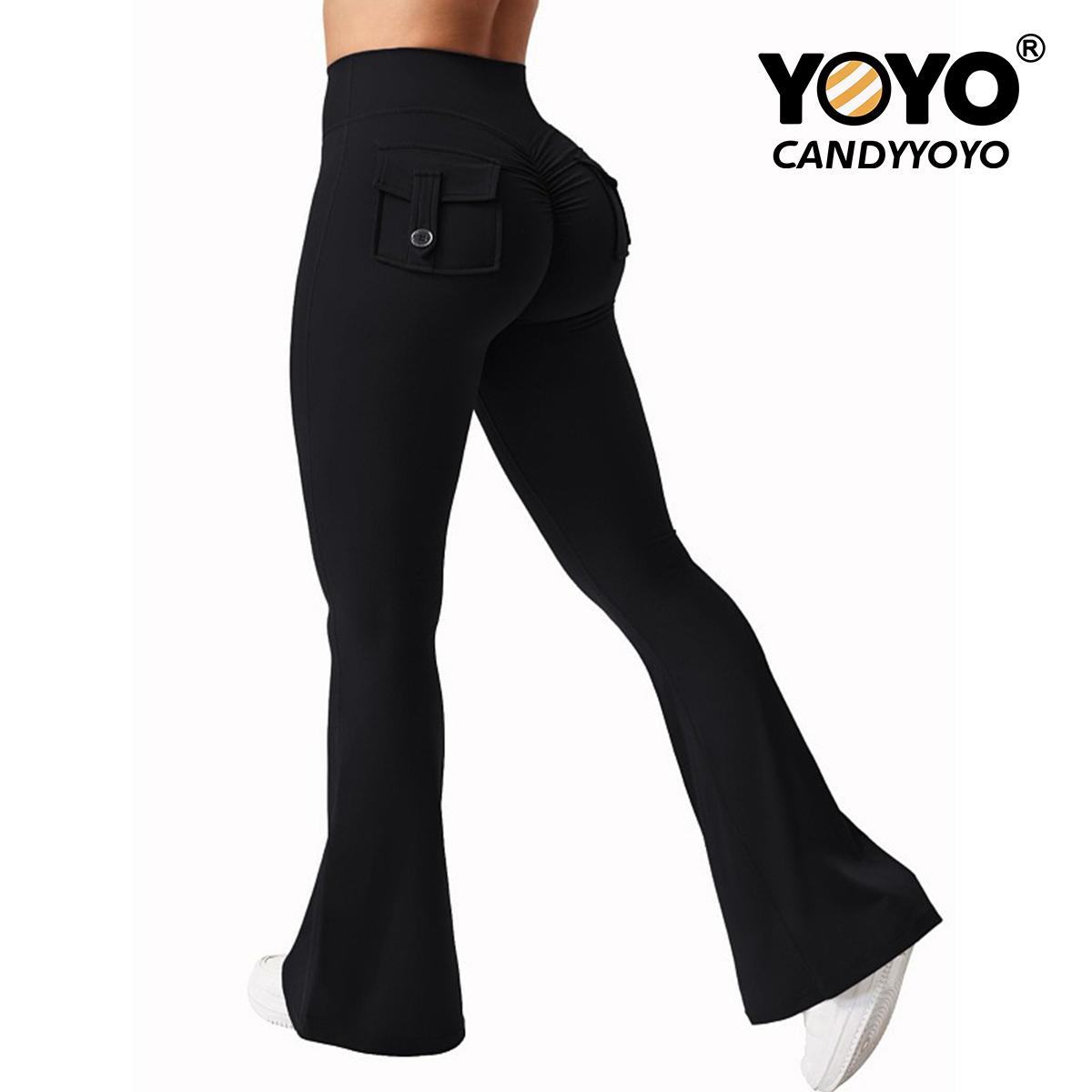 Original design, workwear-style pocket yoga pants for women. Bell-shaped pants that lift the buttocks, provide movement flexibility, and feature breathable, high-elasticity fabric that contours to the body. Womenswear