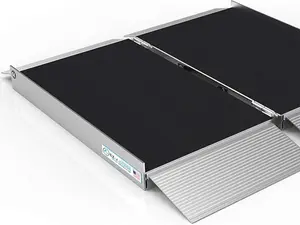 3 Ft Suitcase Singlefold Portable Ramp with Slip-Resistant Surface and Self-Adjusting Bottom Transition Plates