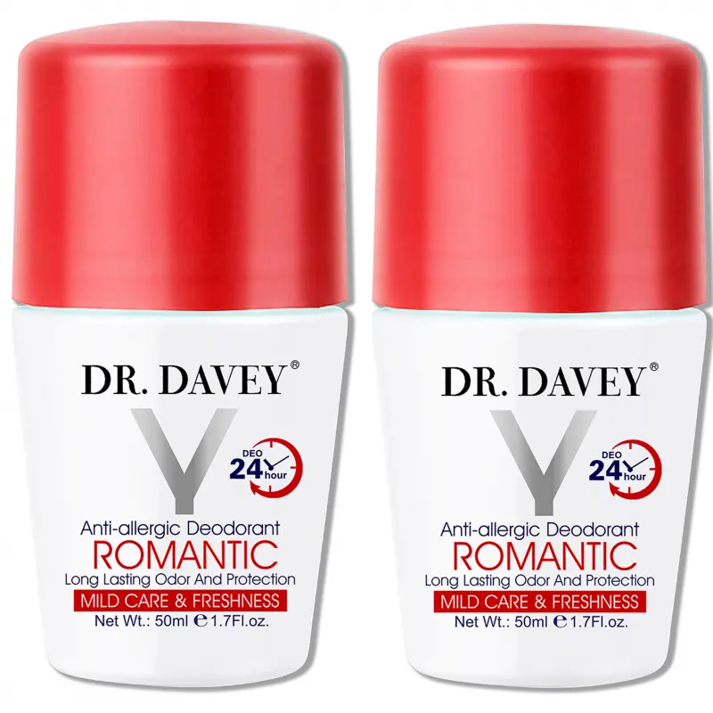 2PCS 50ml Dr.DAVEY ROMANTIC Anti-allergic Deodorant Antiperspirant Lotion Refreshing Long-Acting Scented Aroma Roll-On Body Fragrance Body Care Body Odor Remover Body Deodorizer