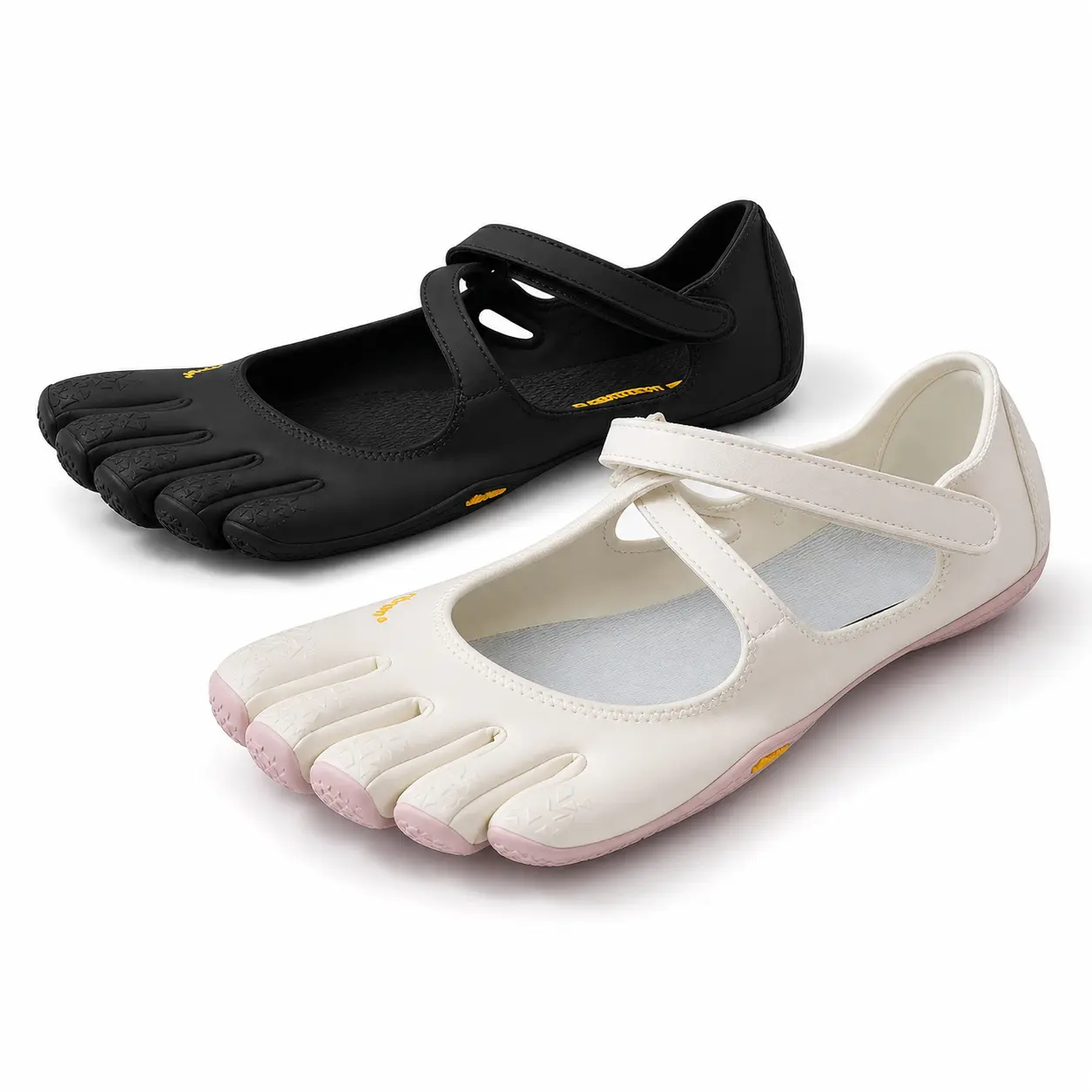 5-Toe Yoga Mary Jane Shoes - Minimalist Studio Flats with Textured Low-Profile Sole for Yoga, Pilates Practice