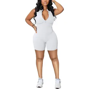 chicyes Women's Sexy Jumpsuits Workout Sleeveless Ribbed One Piece Casual Pants Plus Size Romper Summer Outfits