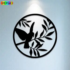1pc Dove & Olive Branch Metal Wall Art,Dove & Olive Branch Statue Mural, Ideal Gift for New Year, Easter, Weather-Resistant Metal Wall Decor Wall Sculptures, Perfect for Indoor Wall & Outdoor Fence Decor Enthusiasts