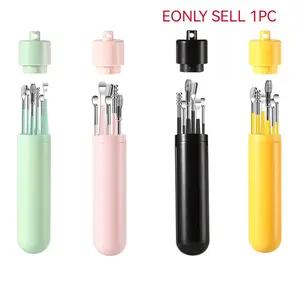 Ear Cleaning Tool Set, 6-Piece Ear Care Kit with Earwax Remover, Ear Spoon, Ear Picks, Scraper, Wax Removal Tools, Storage Tube Included