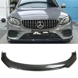 For Mercedes-Benz E200 E300 E350 E450 Front Bumper Lip Spoiler Carbon Fiber
