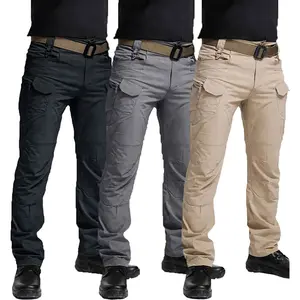 HOMUG Men's 3-Pack Lightweight Cargo Pants with large-capacity zippered pockets and straight leg openings. Available in multiple colors, ideal for spring and summer wear. Belt not included.