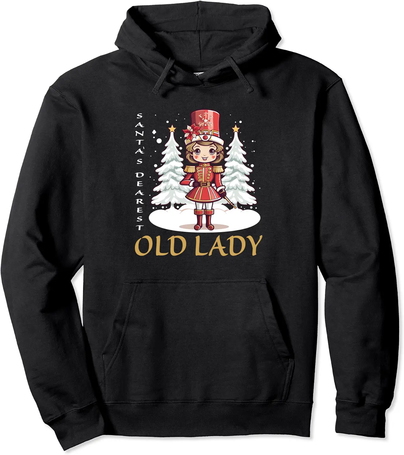 OLD LADY Christmas Classic Female Nutcracker Xmas Pullover Hoodie - Kendrakie Shop 74B0CP13LDN7