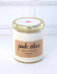 Citrus and Pine Soy Candle, By Pink Olive