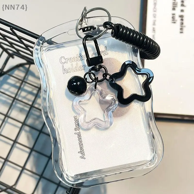 Durable Clear Snap-Closure Kpop Photocard Keychain Card Wallet