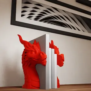 Unique Dragon Bookend - High-Quality 3D Printed Fantasy Bookshelf Decor, Mythical Book Holder, Perfect Gift for Book & Dragon Lovers