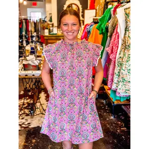 THML Layla Floral Ruffle Sleeve Dress