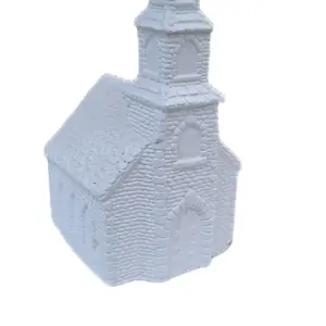 mini church, paint your own ceramic bisqu, 3 inches tall, ready to paint pottery