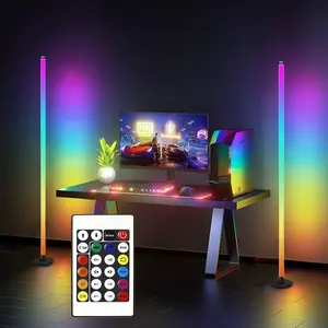 RGB Color Changing Modern Floor Lamp with Music Sync, Remote Control for DIY Settings, USB Powered LED Light for Living Room & Bedroom Decor