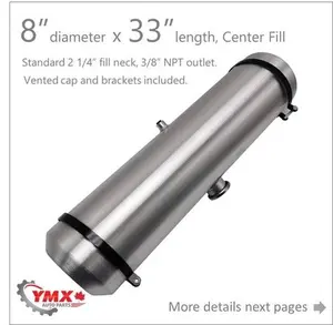 M189 JSD Aluminum Spun Fuel Tank 8x33 Center Fill 7 Gallon 3/8'' NPT