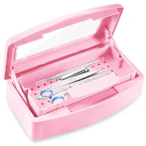 Sterilizer for Nail Tools, Sterilization Tray for Tweezers, Nail Supplies, Hair Salon, Nail Tech Must Haves, Pink