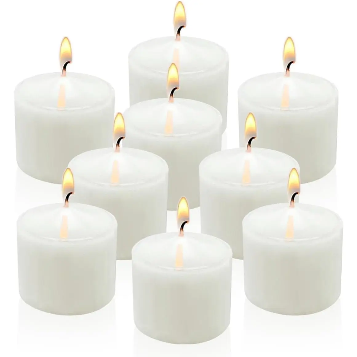 Unscented 9-Pack 1.25-Inch White Votive Candles - Small Home Decor Candles, Church Supplies for Special Occasions Use
