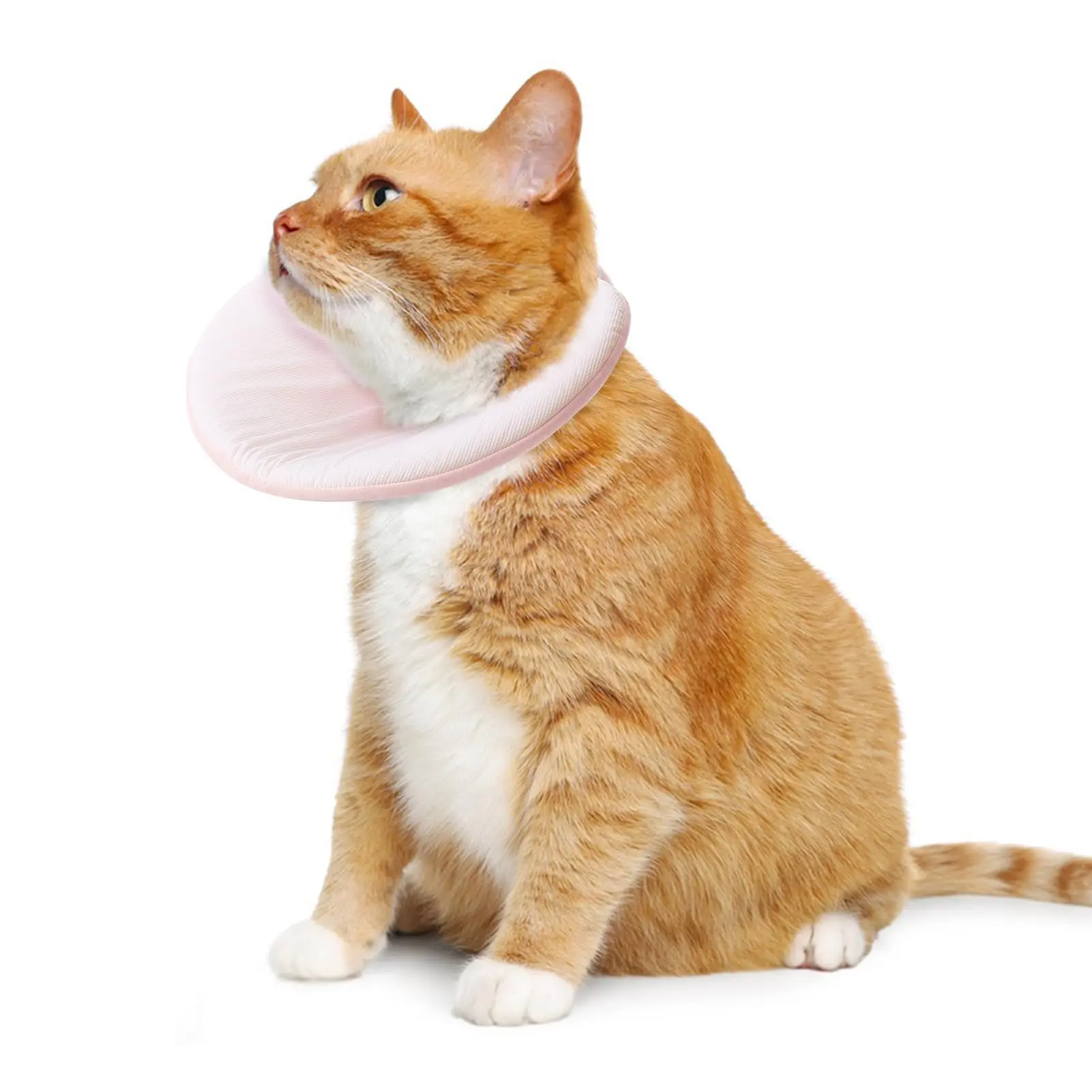 Soft Recovery Collar for Cats – Cone Alternative, Adjustable (Pink)