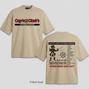 Cap’n Clark’s Ottoman Empire Shirt 2 Sides, A24 Backrooms Movie Merch Tee, Kane Pixels ARG Horror T-Shirt, Vintage Furniture Logo Aesthetic Graphic Top Cotton Fashion