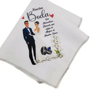 Boda 12pcs Napkins 10x10 Inches 100% Polyester Floral Rec de Boda for Wedding Essentials - Cutlery, Tableware