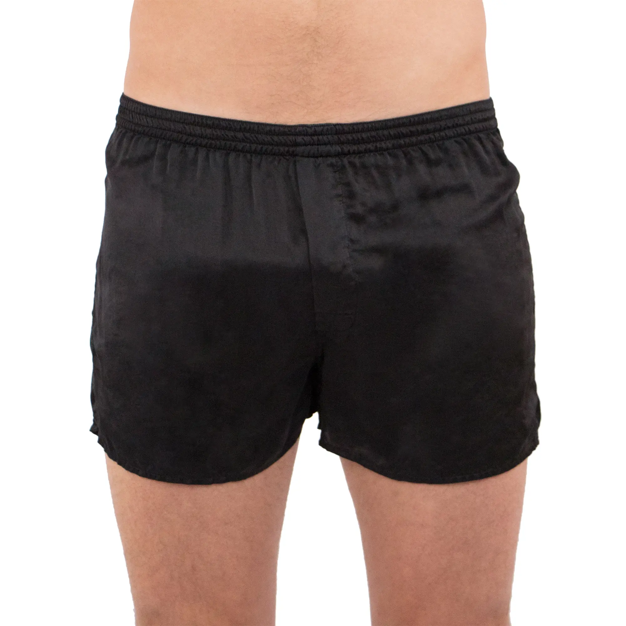 PJammy Men's Classic Sandwashed Silk Boxer Shorts, Plain Luxury Menswear Underwear with a Plush Suede Touch, Soft, Sporty, Boxer Briefs, Runs Small, Bold Ebony