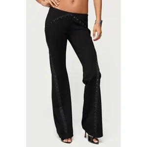 Edikted Women's Hook & Eye Bootcut Pants